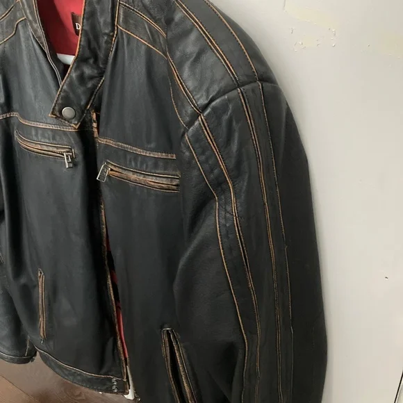 X SOLD X Danier Brown Moto Leather Jacket - Picture 6 of 8